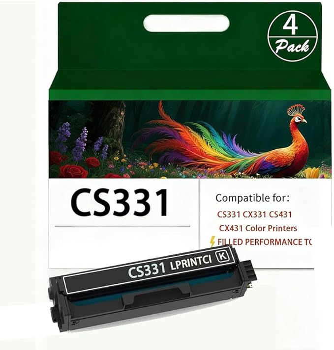 CS331 CX331 Toner Cartridge-1 Pack, 20N10K0 Replacement for Lexmark CS331 CX331 CS431 CX431 Color Printers(with Chip)