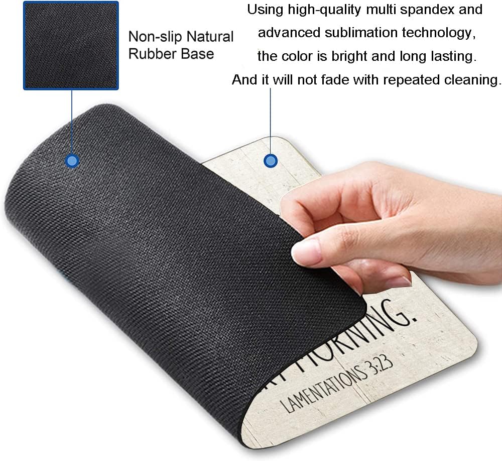 Hokafenle Square Mouse Pad, Inspirational Quote Mouse Pad with Floral Design, Motivational Mouse Mat Waterproof Mousepad Non-Slip Rubber Base Mouse Pads for Office Laptop