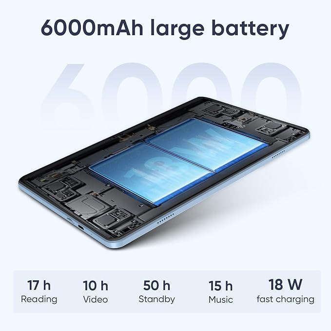 Android 15 Tablet 10.1 inch Tablet 2025 Latest Tablets with Keyboard Mouse 24GB+64GB 2TB Expand 6000mAh Octa-Core Processor Dual Camera WiFi 1280x800 IPS 18W Fast Charging