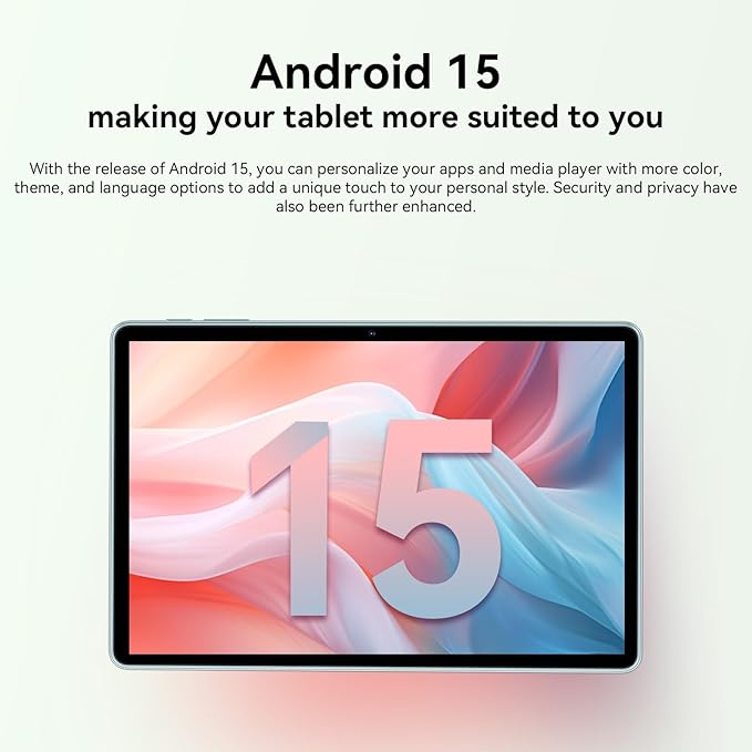 Tablet 11 inch Android 15 Tablets | Octa-core | 12GB RAM+128GB ROM | 8000mAh Tablet with Keyboard | Mouse | Case | Dual Band WiFi | BT 5.0 | GPS | 13 MP Dual Camera (Blue with Keyboard)