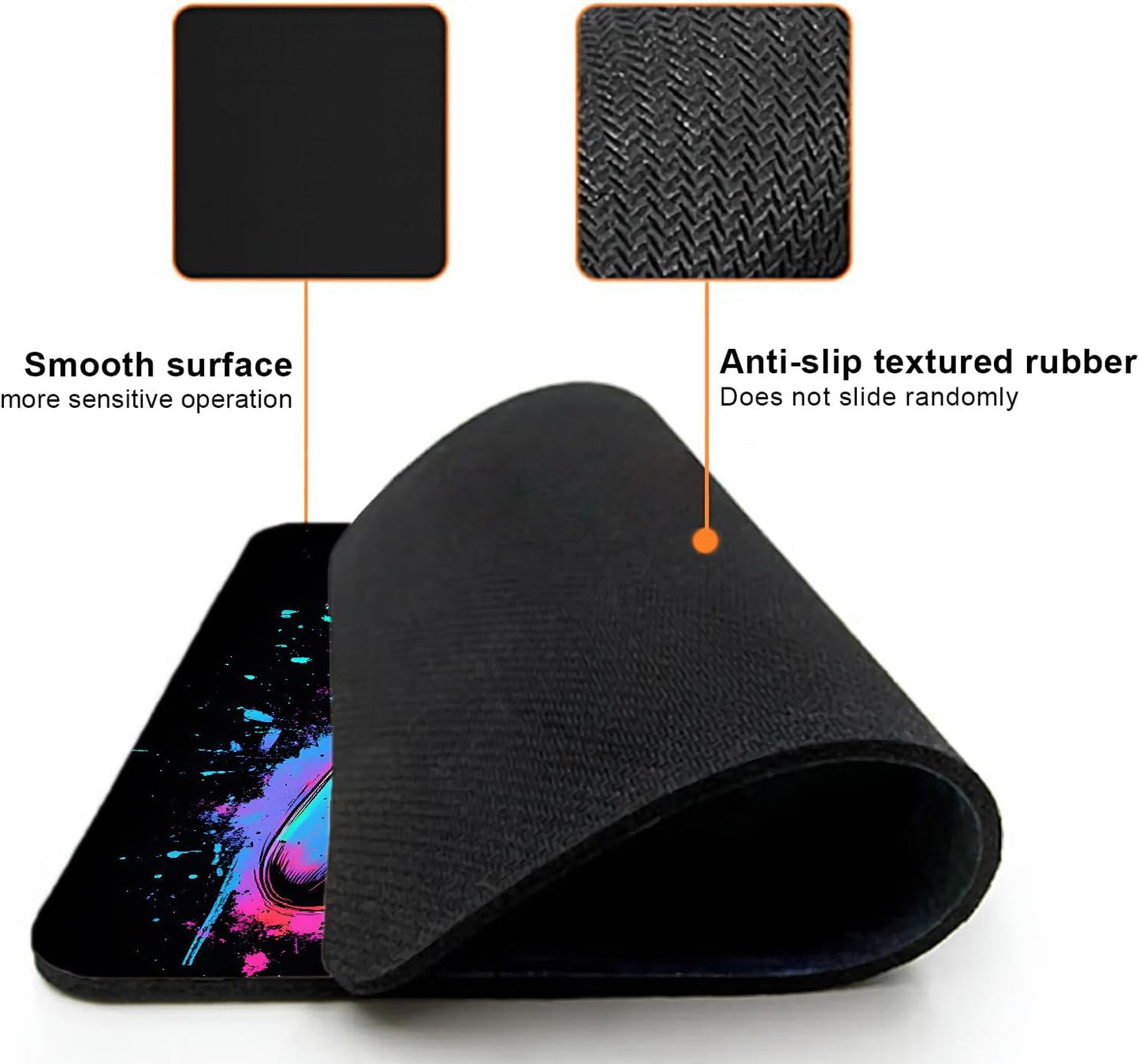 Mouse Pad, Cute Gaming Controller Mouse Pads for Desk, 9.5" x 7.9" Non-Slip Rubber Base Computer Mousepad with Women, Portable Square Design for Wireless Mouse and Pad Laptop Office & Travel