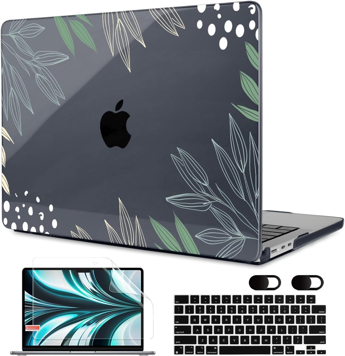 MEEgoodo Case for MacBook Air M4/M3/M2 13.6 inch 2025 2024 2022, Fit Model A3240 A3113 A2681, Compatible with MacBook Air 13 inch, Laptop Hard Shell Case with Keyboard Cover, Drawn Blackboard