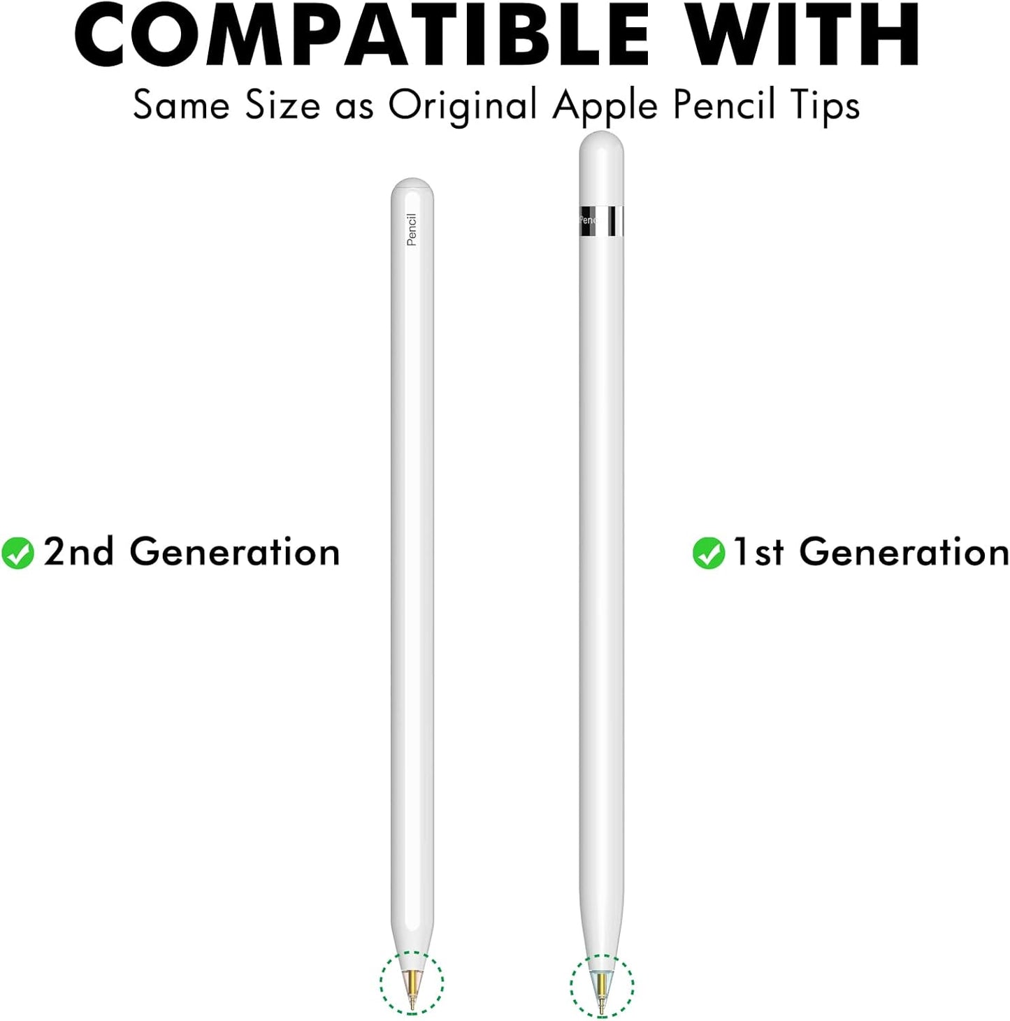 NIUTRENDZ 4 Pack Replacement Tips for Apple Pencil 2nd Generation and 1st Generation Fine Point Metal Tip, Wear-Resistant & Precise Control (Clear, Pink, Blue and Grey, 1.05mm + 1.95mm)