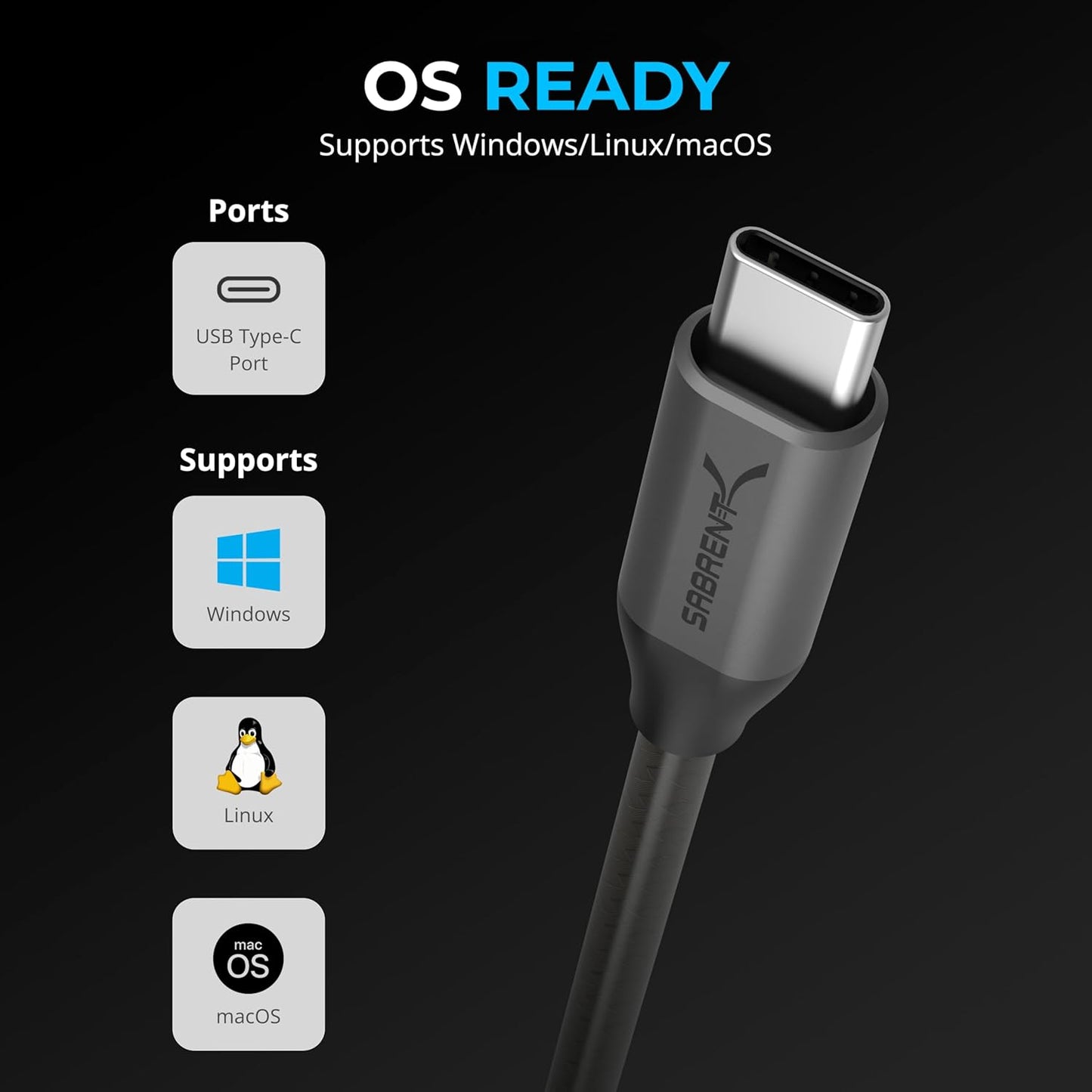 SABRENT USB-C to DB9 Serial RS-232 Adapter Cable 6FT, Prolific PL2303GS Chipset, USB 2.0, 1bps-12Mbps Baud Rate, for POS Terminals, Modems, GPS, Industrial Devices (CB-D9C6)