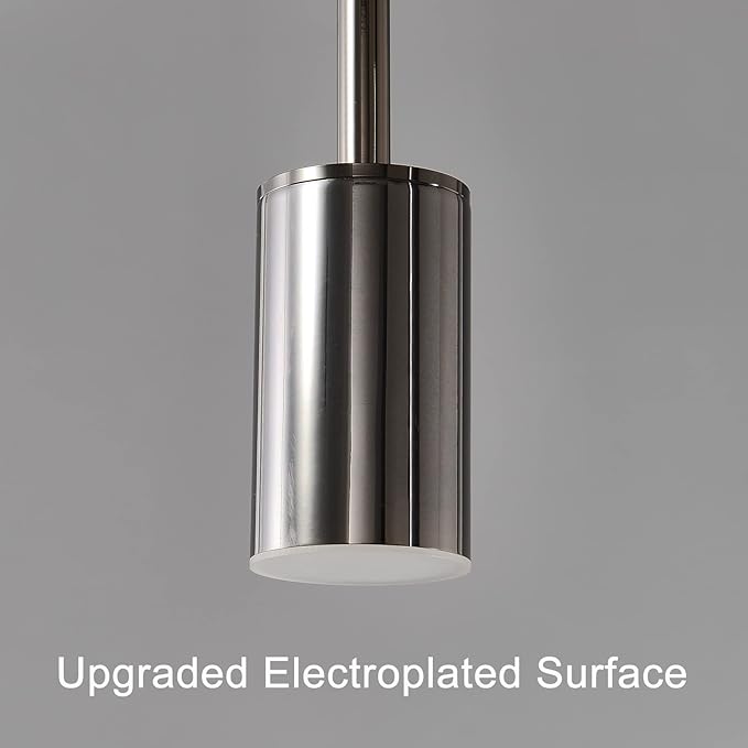 Siittoo Dining Room Light Fixture, Upgraded Dimmable LED Modern Pendant Light with Electroplated Surface, Modern Black LED Hanging Chandelier Light Fixture for Kitchen Island Dining Room,35W,5-Light
