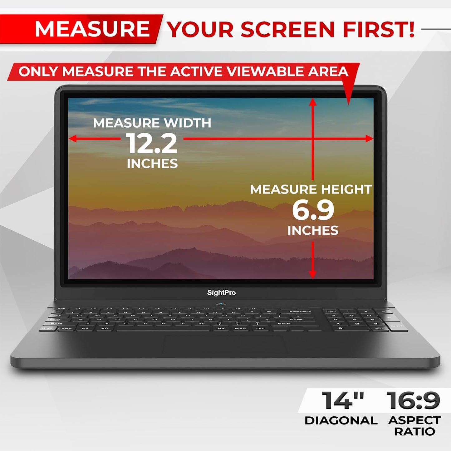Magnetic Laptop Privacy Screen 14 Inch 16:9 - Removable Computer Privacy Filter Shield and Protector