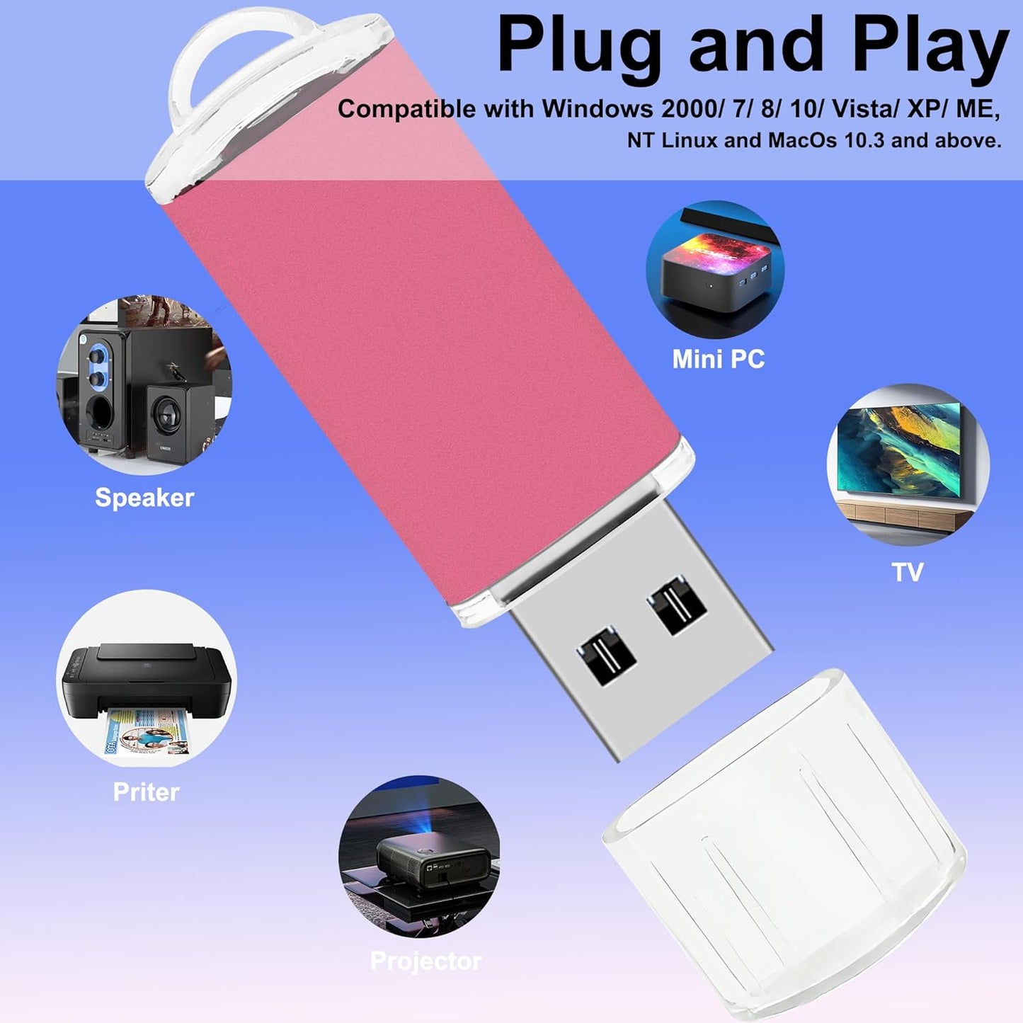 16GB FAT32 USB Flash Drive 20 Pack Nicepicten USB 2.0 Thumb Drives 20Pack Metal Jump Zip Drive Memory Stick Pendrive Memoria USB 16 GB with 20PCS Lanyard Label - Mixcolor 20 X 16GB Flash Drives