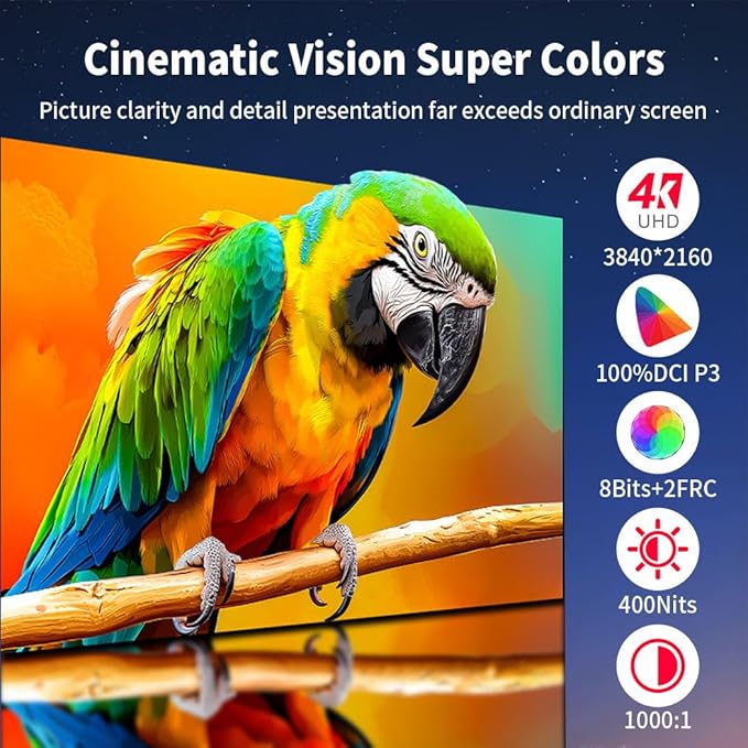 Portable Monitor 4K 120Hz,17.3 Inch Touchscreen Dispaly,100% P3，Support MPP Stylus,VESA & Smart Cover Anti-Glare Eye Care Gaming Monitor for Console,Laptop,Mac,PC