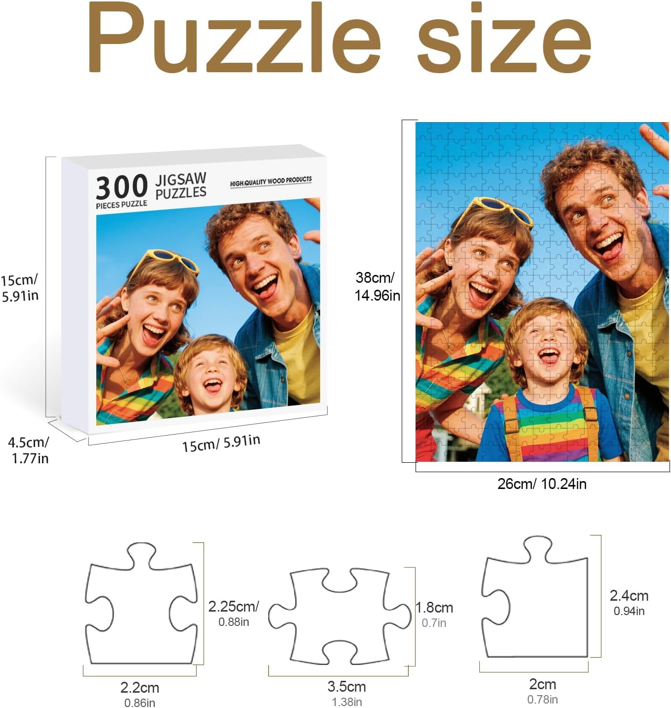 Personalized Photo Puzzle with Glossy Finish – Custom Jigsaw Puzzle 120/200/300/500/1000/1500 Pieces for Family, Couples, Pets, Birthdays, and Weddings (300-Vertical)