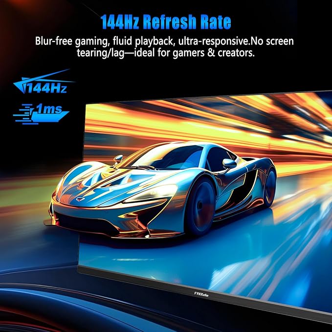 28 Inch 4K UHD Gaming Monitor 144Hz 1ms，IPS Monitor with HDR400, 100% sRGB， AMD FreeSync/G-Sync，PC Monitor for Gaming,Office,Type-C/HDMI/USB，Built-in Speaker，VESA Mount, Bluelight Filter