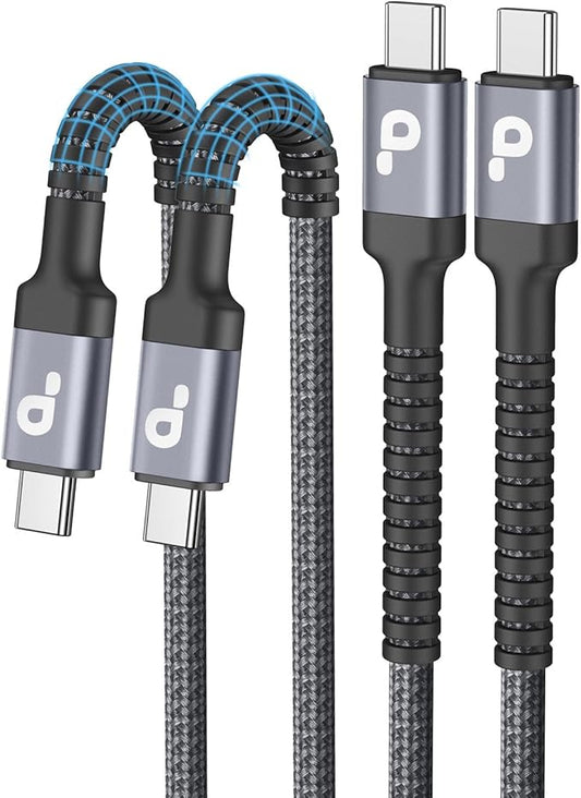 USB C to C Cable 1FT, 2Pack USB C Cable, Long Type C Fast Charging Cable Nylon Braided USBC Charger Cord Compatible with iPhone 17/16/15/Pro/Plus/Pro Max/Samsung Galaxy S23/LG and More