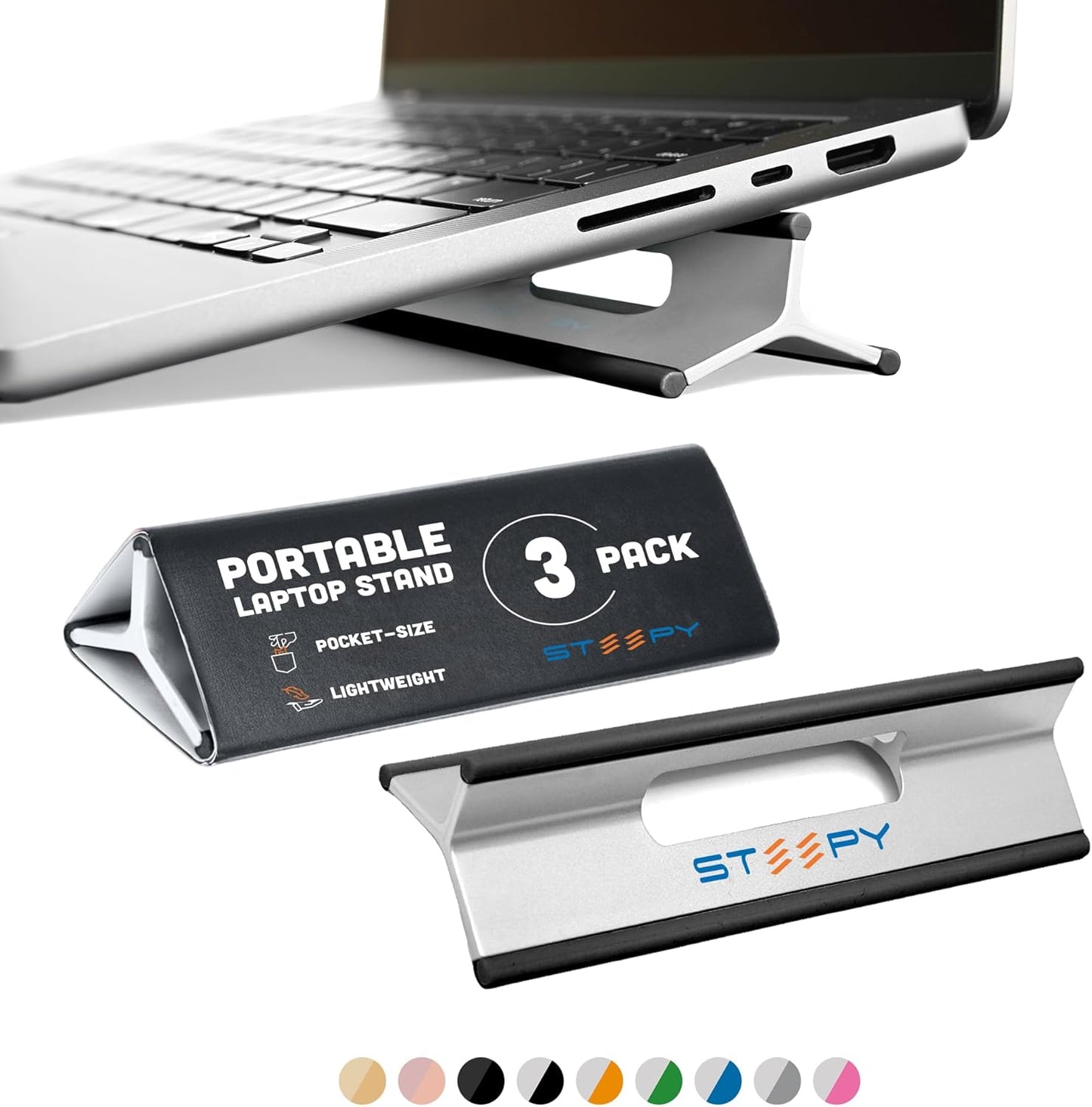 Steepy Adjustable Laptop Stand with 3 Heights Computer Laptop Desk Riser