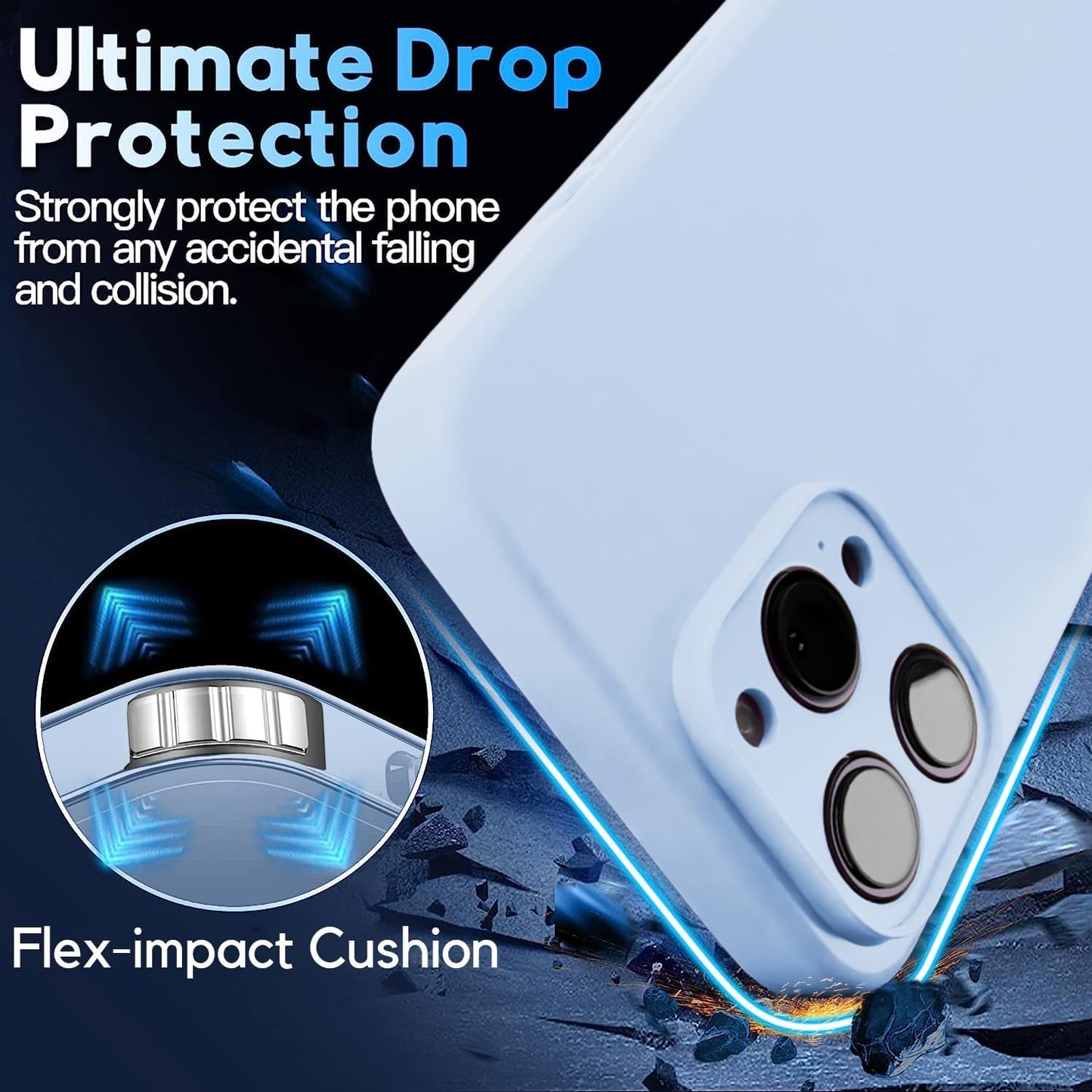 Blaspins Crossbody Lanyard Strap Case for iPhone 13 Pro, Neck Cross Body, Adjustable Holder Removable, Drop Protection Shockproof, Hands-Free Silicone Case 6.1 inch, 150 cm Strap, iP13Pro - Blue