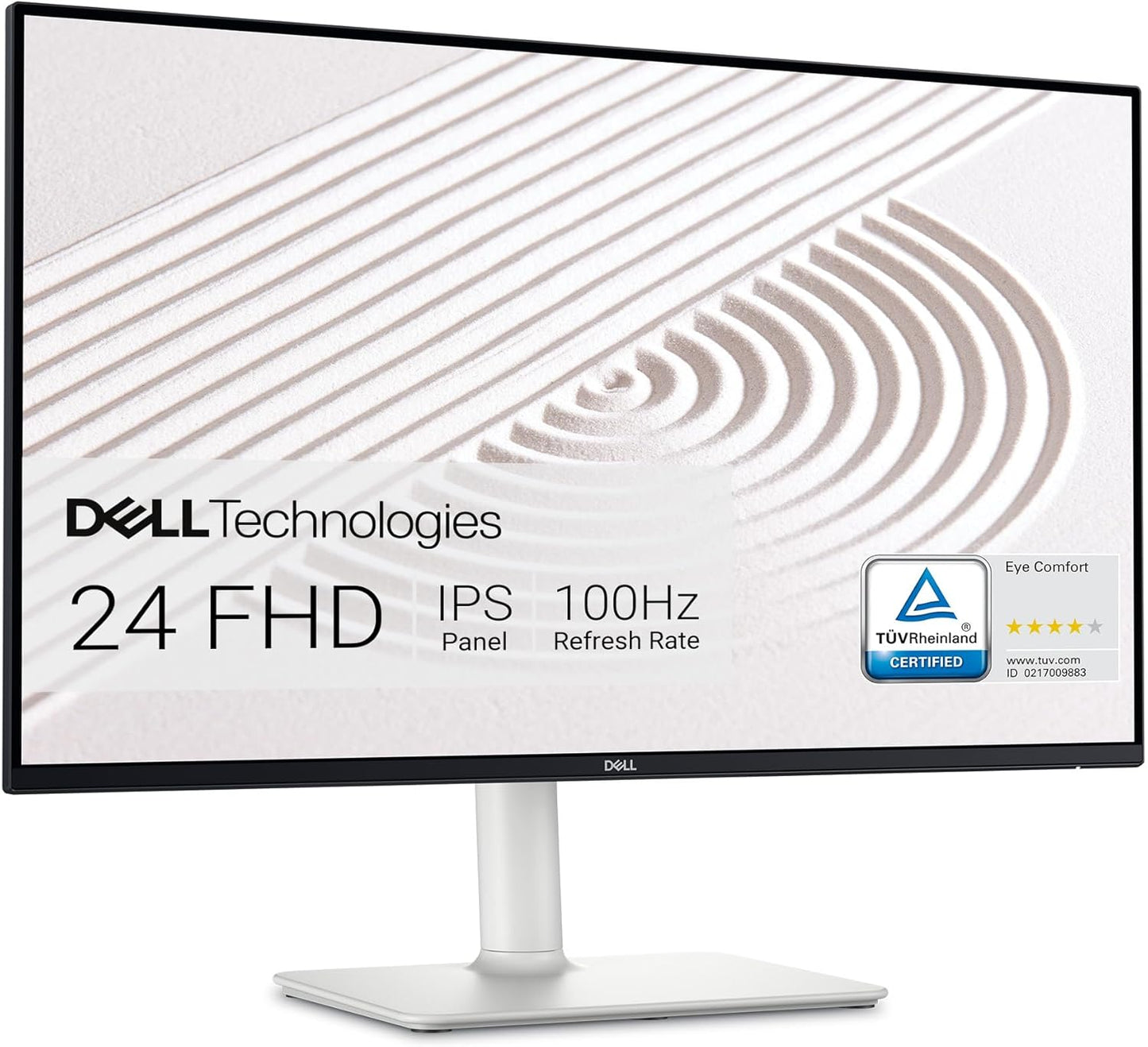 Dell S2425HS Monitor - 23.8 Inch, FHD (1920x1080) Display, 100Hz Refresh Rate 1500:1 Contrast Ratio, TÜV Rheinland Eye Comfort 4 Star, Integrated 2x5W Speaker, Height/Tilt/Swivel/Pivot - Ash White