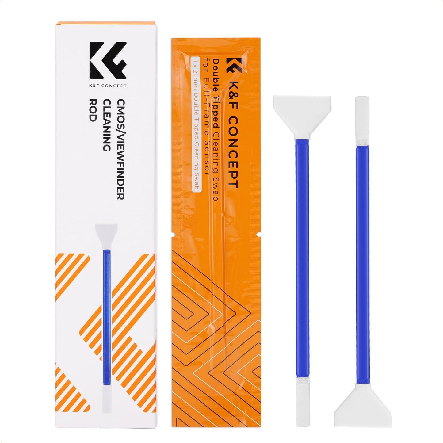 K&F Concept 2-1 24mm Full Frame Sensor Cleaning Swab & Viewfinder Cleaning Swab, DSLR SLR Digital Camera CMOS and CCD Sensor Cleaning Swab Kits for Nikon Sony Canon Camera Clean