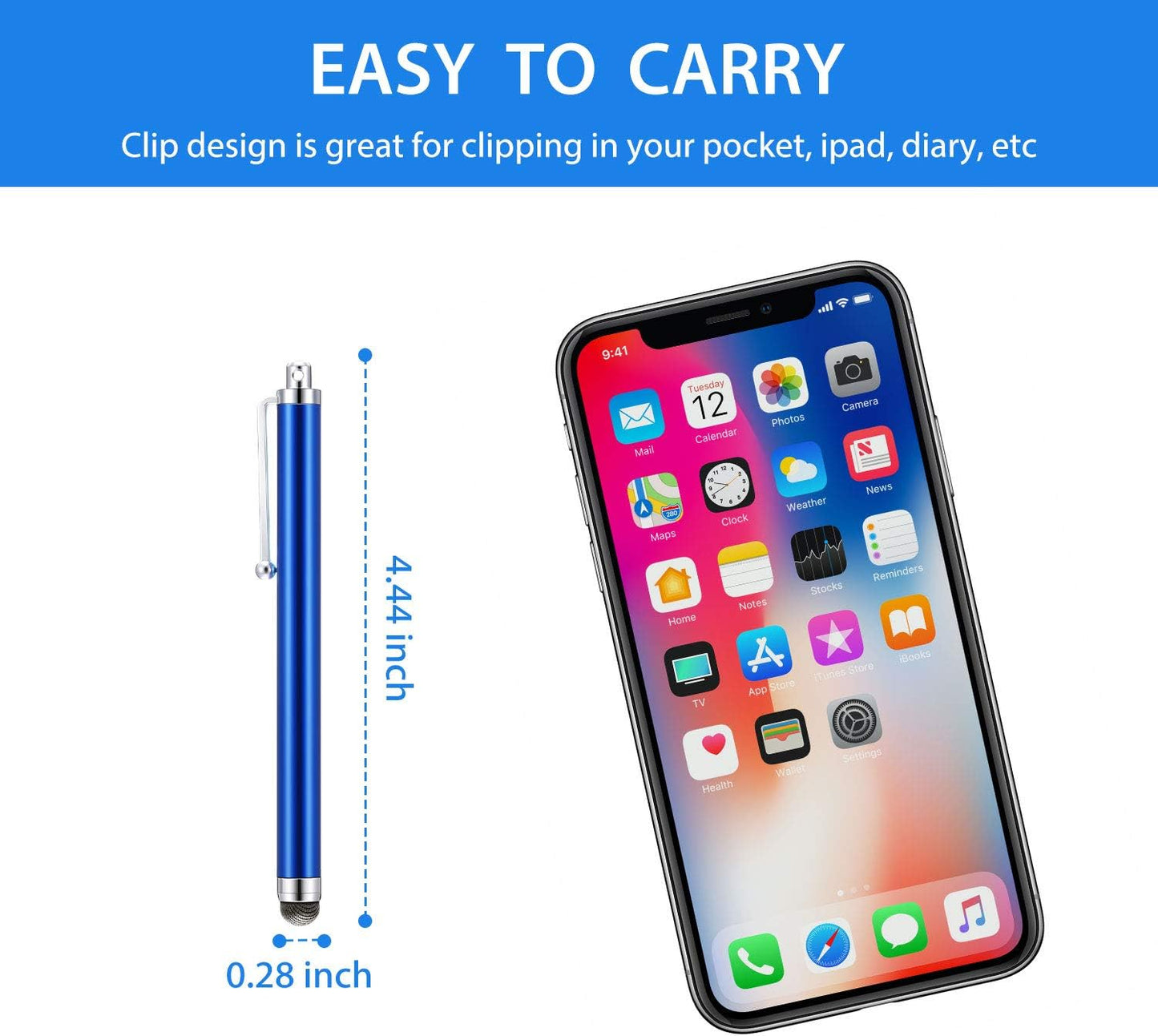 Outus 36 Pieces Stylus Pens Fiber Tip Series Capacitive Stylus Pens for Universal Touch Screen Devices Compatible with iPhone, iPad, Tablet (12 Colors)