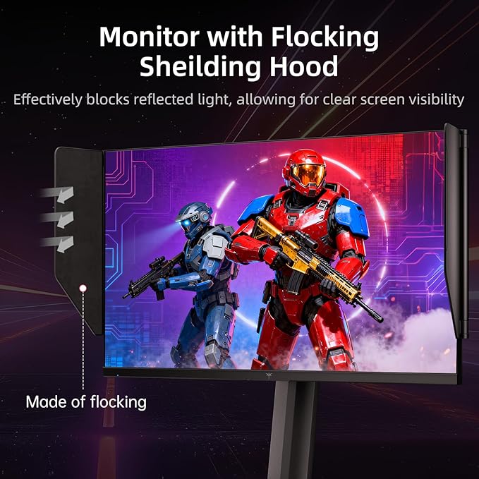 KTC 27 Inch Gaming Monitor 27M1, 1440p 200Hz Computer Monitor with Built-in Sperkers, Up to 210Hz, 2K QHD Fast IPS, Adaptive Sync, 130% sRGB, ΔE＜2, Height Adjustable Monitors with Shielding Hood