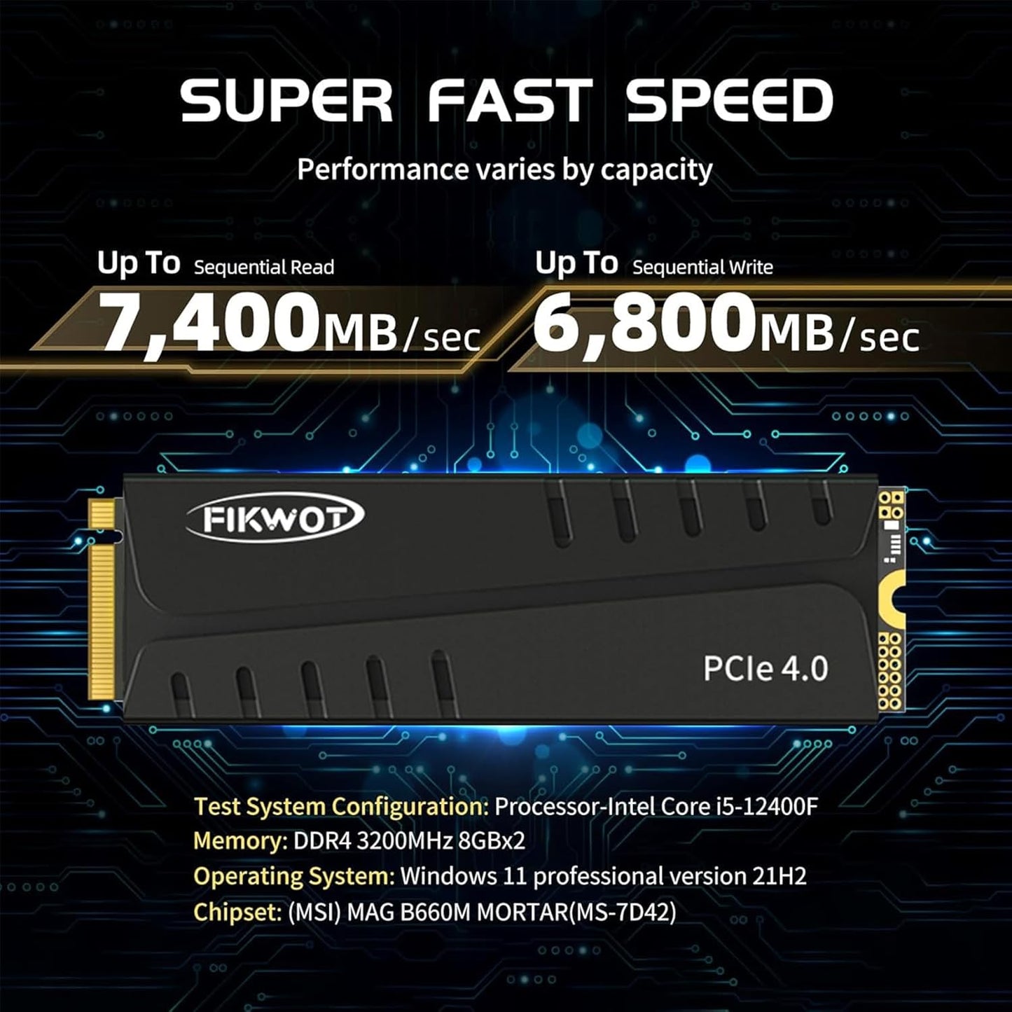 FN970 2TB M.2 2280 PCIe Gen4 x4 NVMe 1.4 Internal Solid State Drive with Heatsink - Speeds up to 7,400MB/s, Configure DRAM Cache, Compatible PS5 Internal SSD