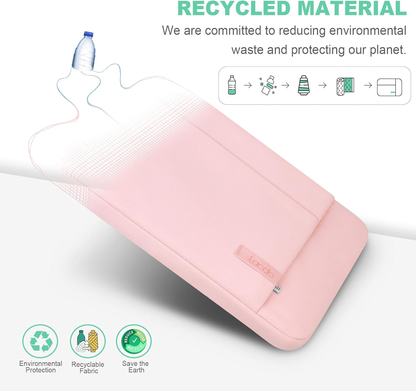 Lacdo Chromebook Case 11 Inch Laptop Sleeve for 11 Inch Acer HP Lenovo Dell Samsung ASUS Chromebook Spin 3 11, 13 inch New Surface Pro 11 Copilot+PC / 10 9 8 X, 11.6" MacBook Air Computer Bag, Pink
