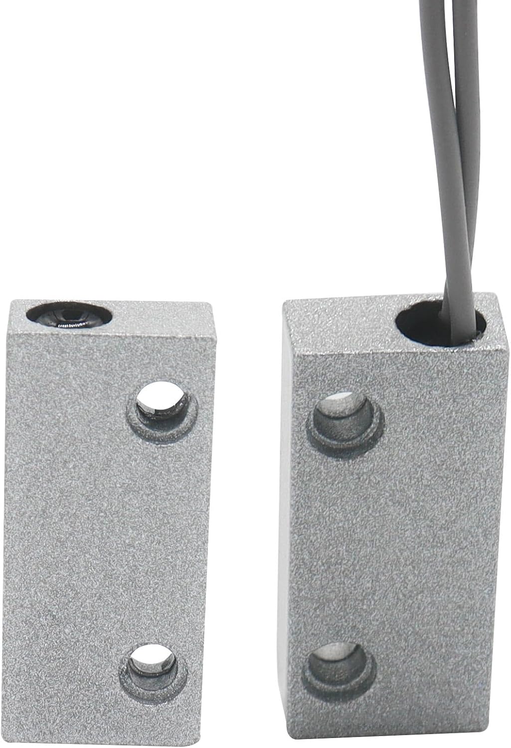 3Pcs Magnetic Reed Switch Wired Surface Mount Normally Closed NC Contact Sensor Alarm Magnetic Door Switch with 2 Wires, Zinc Alloy Sliver, MC-51