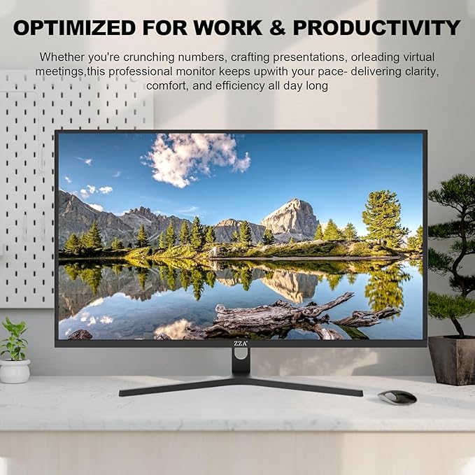 ZZA 32" Monitor | 4K UHD 3840x2160, IPS Panel, 60Hz, Adaptive Sync, 100% sRGB, Back Breathing Light,Blue Light Filter, VESA Mountable 75x75mm