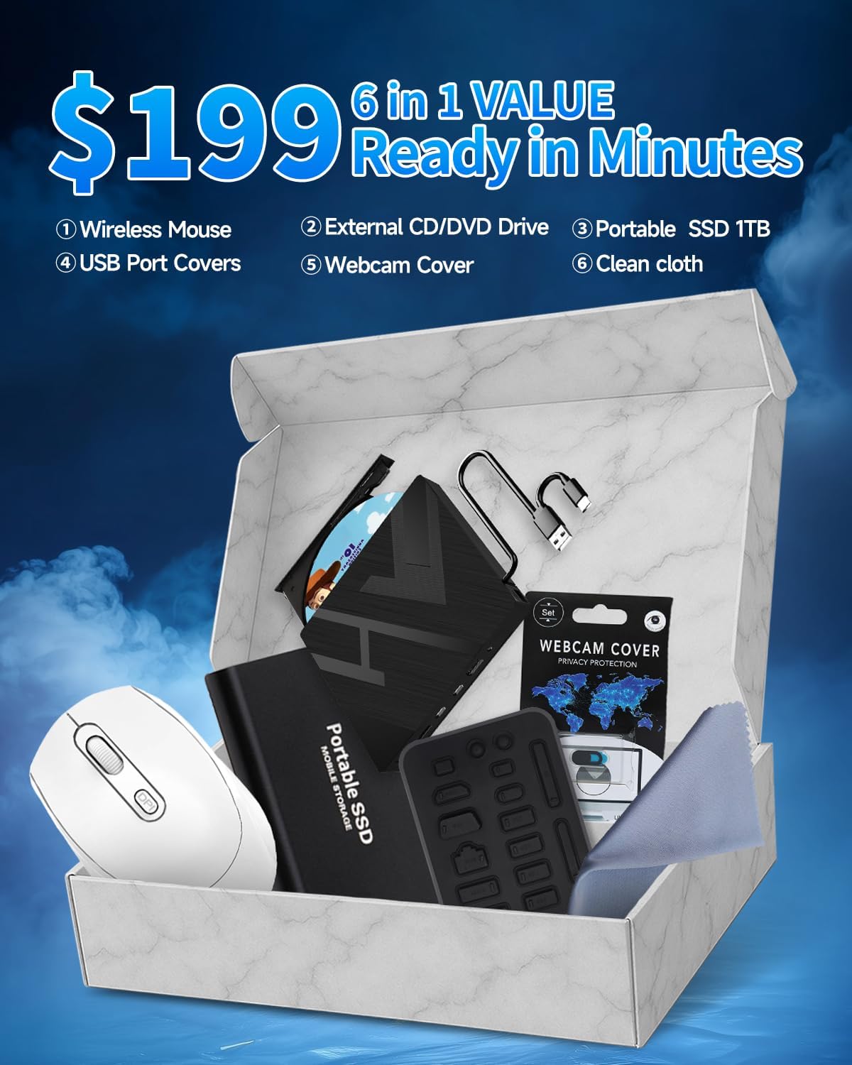 HP 27" All-in-One Desktop Computer - FHD Touchscreen | Intel Ultra 7‑155U | AI‑Enhanced Display, Facial Login | Privacy Pop‑Up Camera | Win 11 Pro, w/Accessories | 64GB DDR5 + 4TB SSD