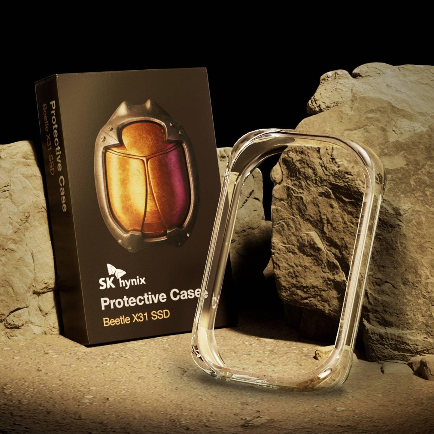 SK hynix Beetle X31 512GB Portable SSD with DRAM, up to 1050MB/s, USB 3.2 Gen2, External Hard Drive Compatible with PC, Mac, Laptop, PS5 (Champagne Gold)