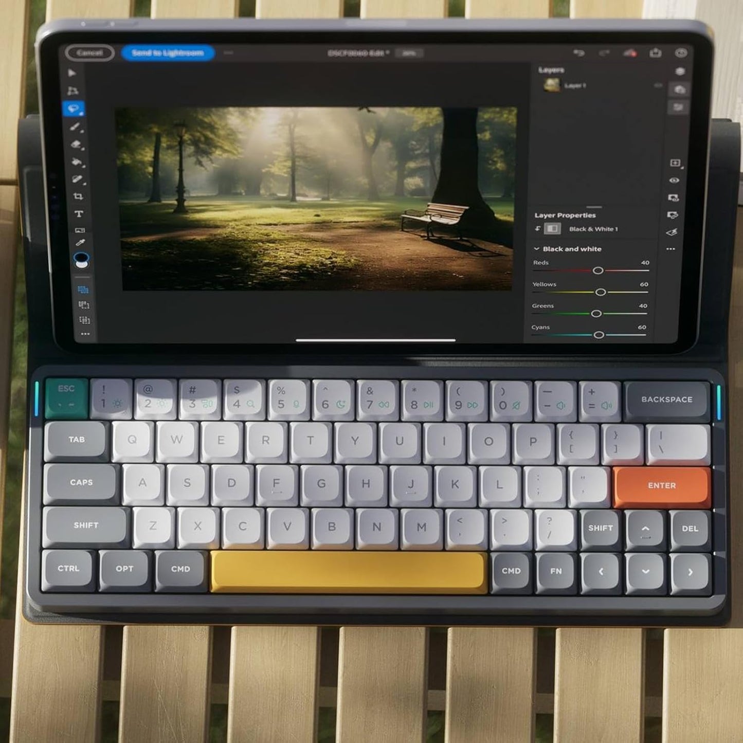 nuphy Air60 V2 Portable Wireless Keyboard 60% Low Profile Mechanical Keyboard Support QMK/VIA Compatible with Windows/mac OS/Linux Supports Bluetooth 5.1/2.4GHz/Wired (USB-C) Grey-Gateron Aloe Switch