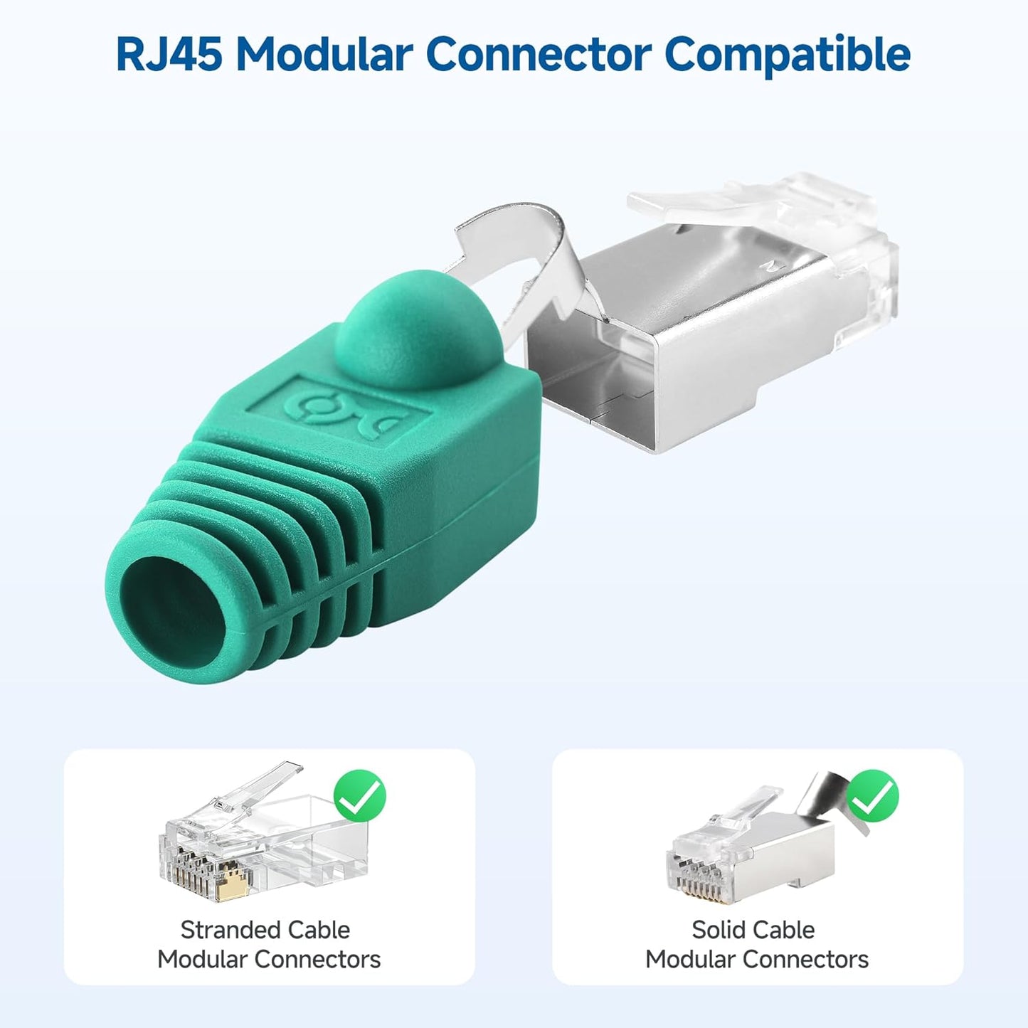 Cable Matters 200-Pack Cat6 / Cat5e RJ45 Strain Relief Boots, RJ45 Boot, Cat 6 Ethernet Boots, Multicolored, Fits 6.5mm (0.25in) Ethernet Cables