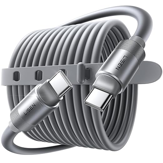 LISEN USB C Cable (6FT,100W) Soft Silicone USB C to USB C Fast Charging Cable, USBC to USBC for Switch 2 iPhone 16 Pro Max Charger Cord, Samsung Z Flip 7/S25, iPhone 15, MacBook Pro/Air, iPad