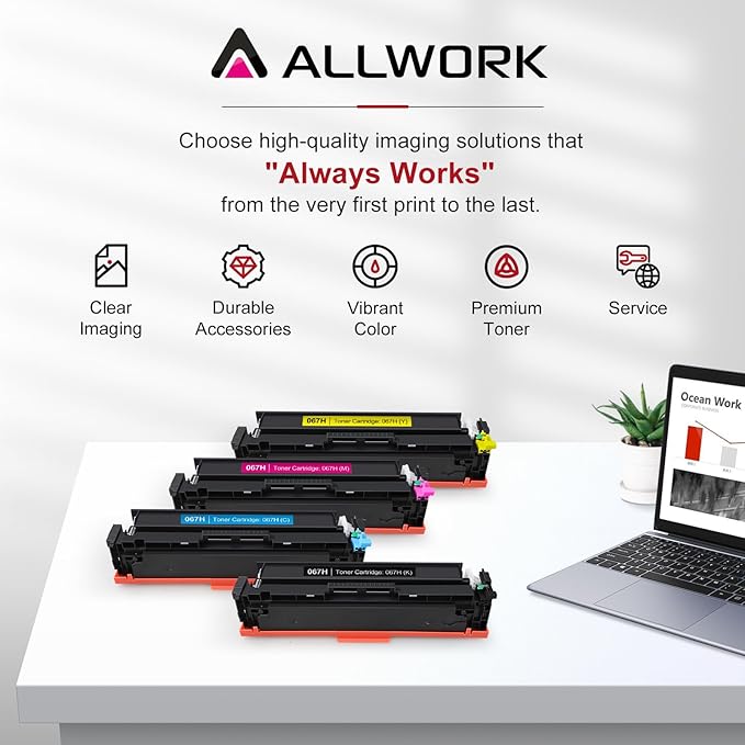 067H High Yield Toner Cartridge Compatible Replacement for Canon 067H 067 High Capacity Works for Canon Color imageCLASS MF650C LBP630C Series MF656Cdw MF653Cdw MF654Cdw LBP632Cdw 4-Pack