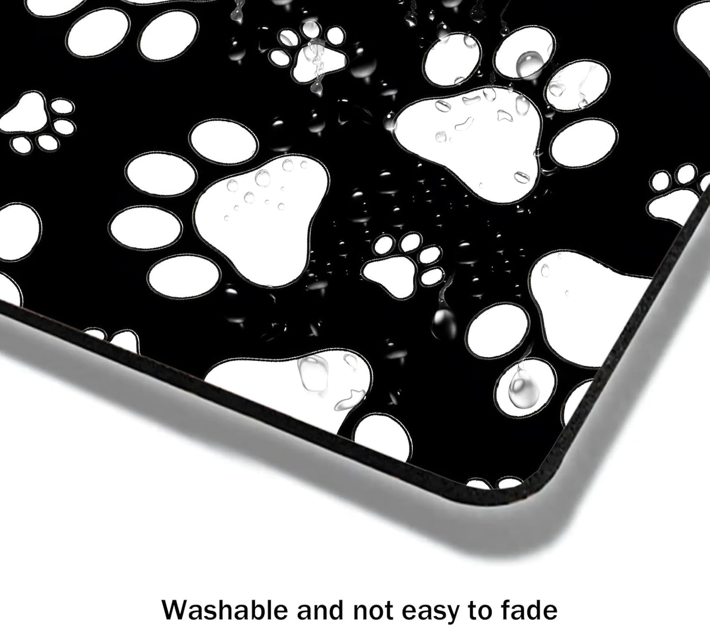 Mouse Pad, Cute White Dog Paw Mouse Pads for Desk, 9.5" x 7.9" Non-Slip Rubber Base Computer Mousepad with Women, Portable Square Design for Wireless Mouse and Pad Laptop Office & Travel