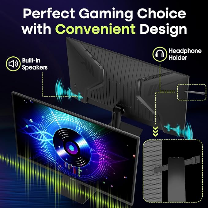 Amzfast 27 Inch 240Hz Gaming Monitor, FHD Fast VA Panel 4000:1 Contrast Computer Monitor with Speakers, HDMI DP Ports 125% sRGB VESA Support for Gmaing Office (One DP Cable Included, AMZG27F5 Pro)