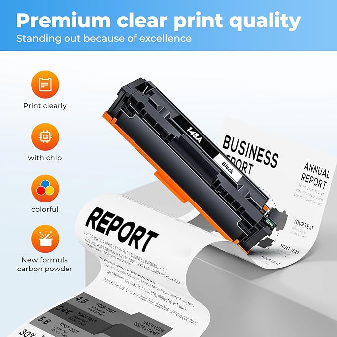 148A Toner Cartridges Black for HP 148A 148X W1480A W1480X Printer Laser Jet Pro 4001n 4101fdw Toner Cartridge Laser Jet Pro MFP 4001n 4101fdw 4001dn 4001dw 4101fdn 4101dw HP148A HP148 Toner 2 Pack