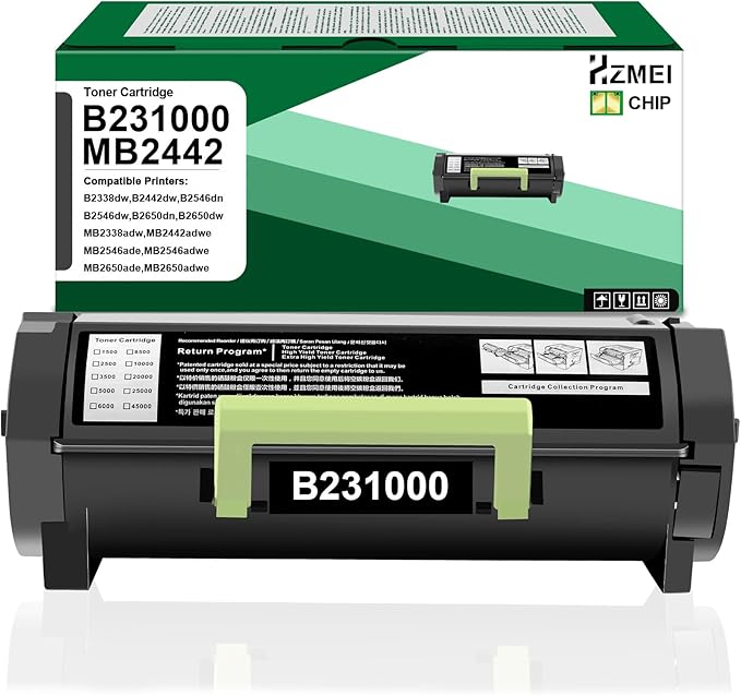 B231000 Toner Cartridge High Yield Replacement for Lexmark B231000 Black Toner Compatible for B2338 B2442 B2546 B2650 MB2338 MB2442 MB2546 MB2650 Series Printer