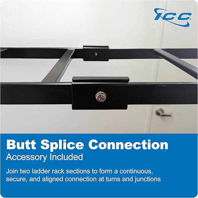 ICC Cable Runway Rack 5' Straight Section, 16-Gauge Steel, Made in USA, 2-Pack with End Splice Kit