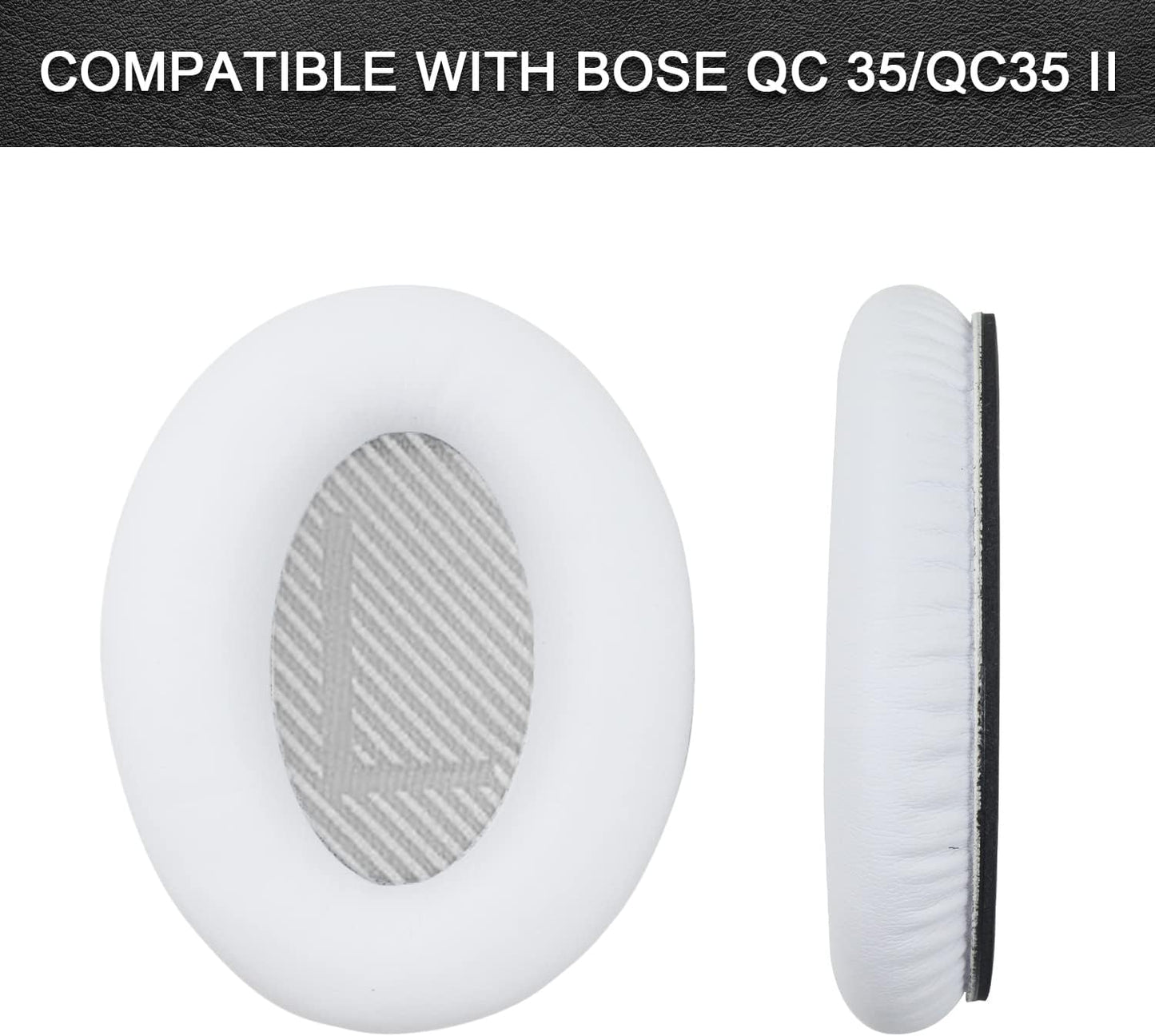 Replacement Ear Pads for Bose QuietComfort 35 35 II 15 25(qc 35 25 15/QC35 ii), Headphone Ear Covers, High Density Memory Cotton, Soft Leather, Adaptive Noise Isolation Headphones Pads Cushions