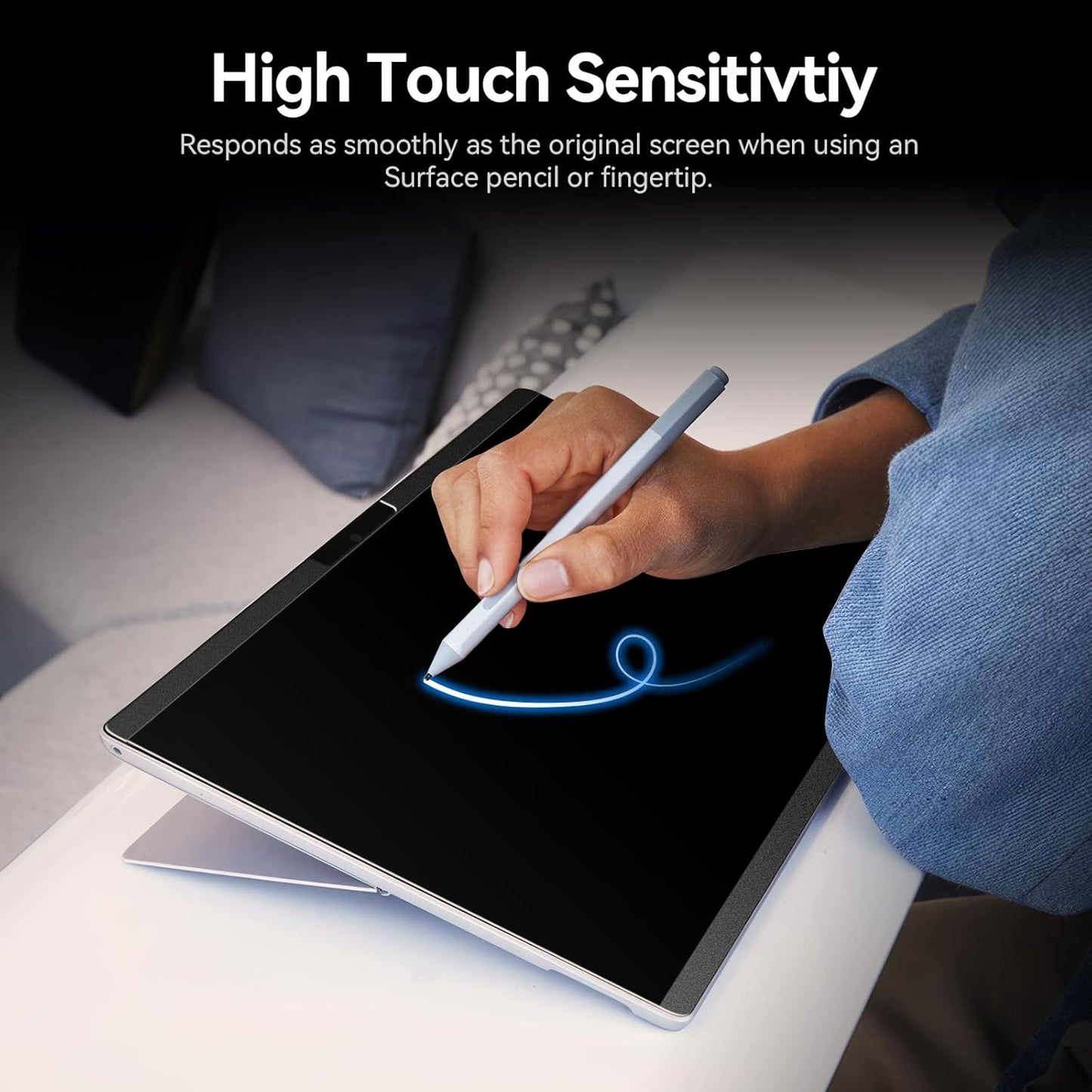 Magnetic Privacy Screen for 12.4 inch Microsoft Surface Laptop Go 3/2/1, Removable Anti Glare Blue Light Laptop Privacy Filter, Anti Spy Black Protector Security Private
