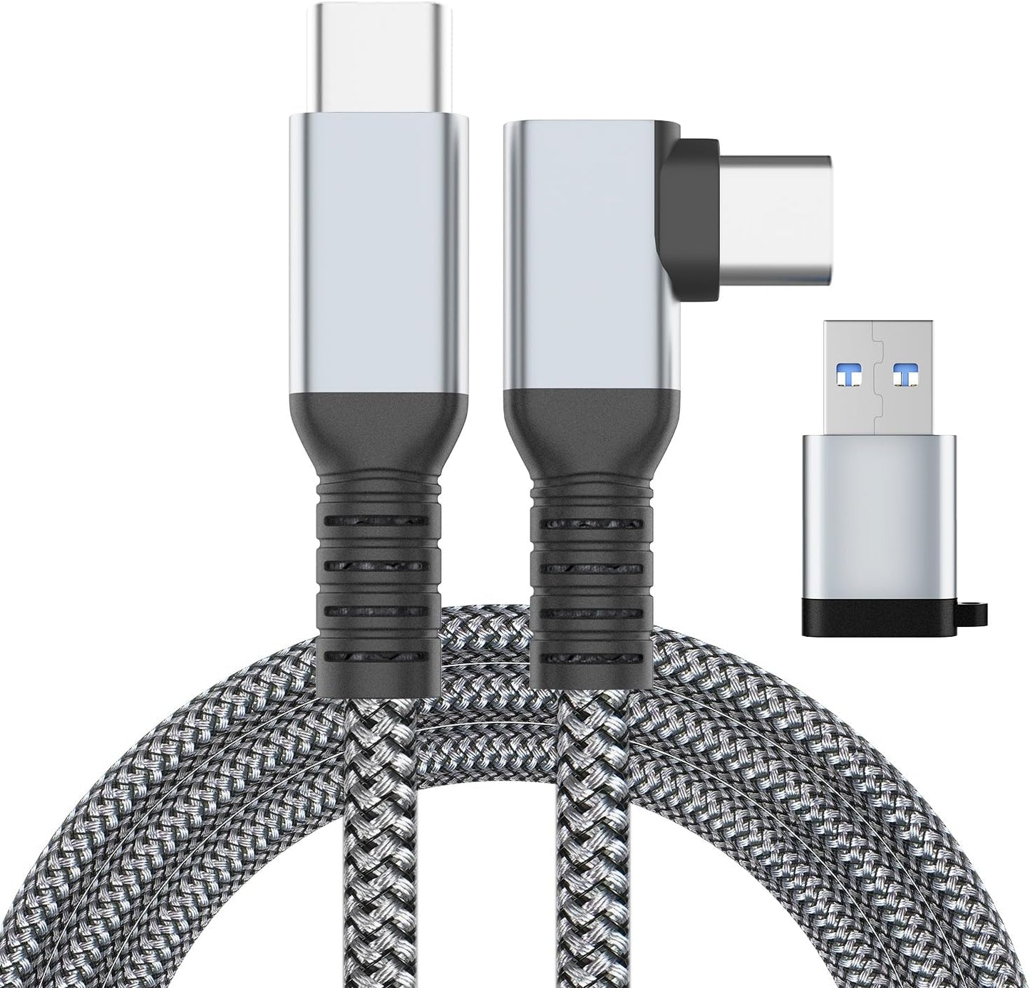 Link Cable 16FT VR Cable Compatible with Meta Oculus Quest 2/Quest 3S/Quest 3/Pro Pico, Nylon Braided Accessories and Gaming PC Steam VR, USB 3.0 Data Transfer Type C Cable, for VR Headset