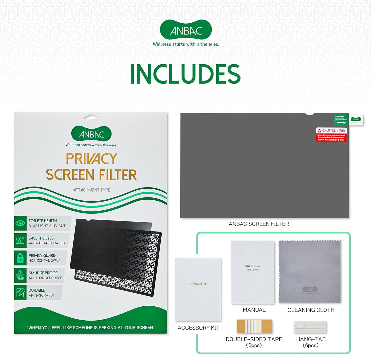 20.1 Inch Desktop Privacy Screen Shield for 4:3 Monitor - Anti Glare Computer Privacy Screen Cover | Blue Light Blocking Screen Protector | Scratch Resistant UV Filter | Attachment Type