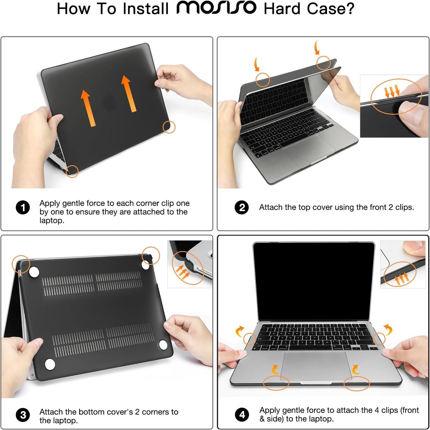 MOSISO Compatible with MacBook Air 13 inch Case 2025 2024 2023 2022 M4 A3240 M3 A3113 M2 A2681, Plastic Hard Shell&Keyboard Cover&Screen Film&Type C for MacBook Air 13.6 inch Case, Crystal Clear