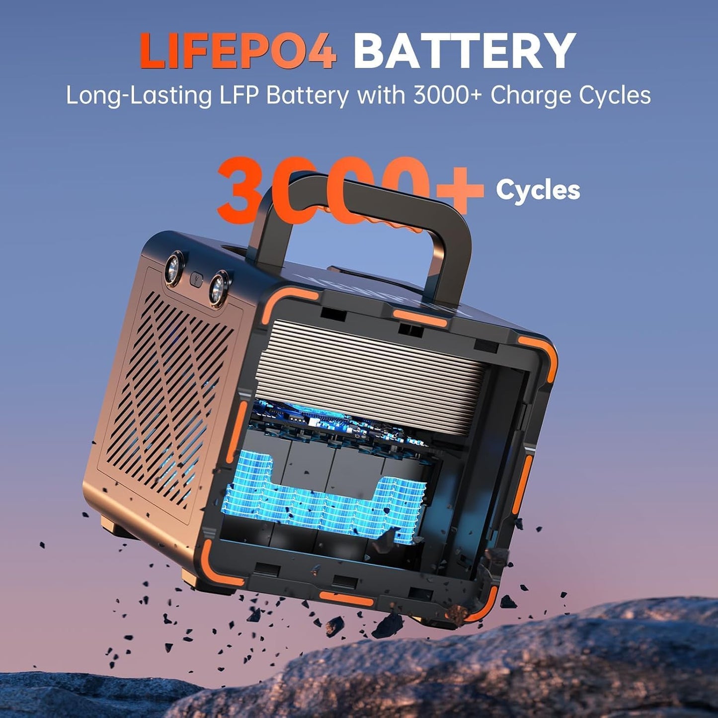 300W Solar Generator, 259Wh Portable Power Station EM300, 70,000mAh LiFePO4 Battery with 65W USB-C PD&Pure Sine Wave AC, Solar Charging for Camping,Home Backup,Emergency Power(SOS Light & LCD Display)