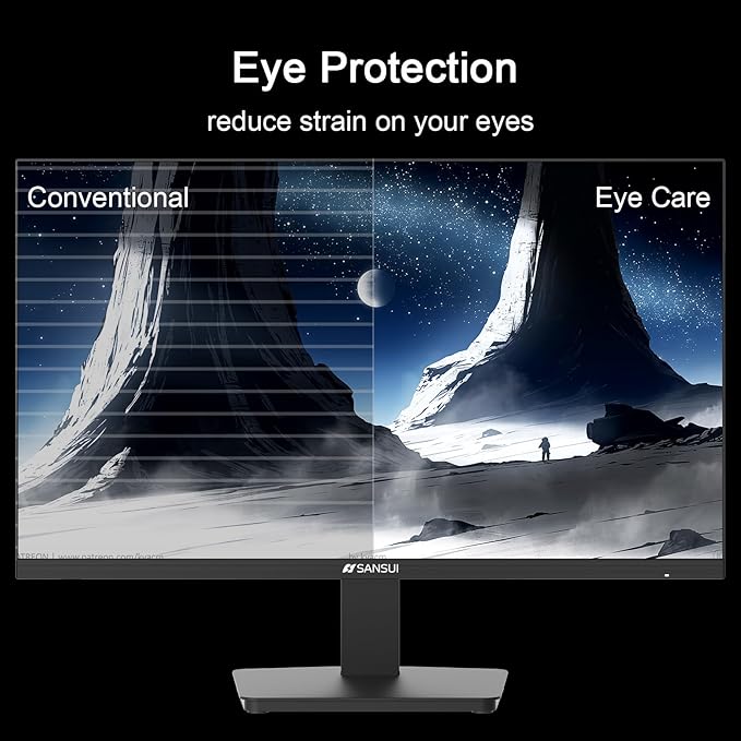 SANSUI 27 Inch Monitor, IPS 120Hz Computer Monitor Full HD 1920 x 1080P with HDMI DP Interfaces, Eye Care, Frameless, 100 x 100mm VESA Mountable (HDMI Cable Included)