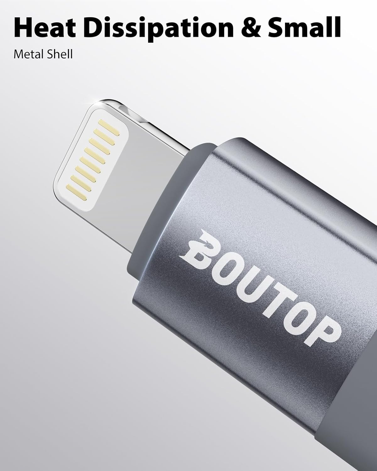 [MFi Certified] USB C to Lightning Adapter, Type C to Lightning Adapter Support 36W PD Fast Charging Compatible with iPhone iPad Gray