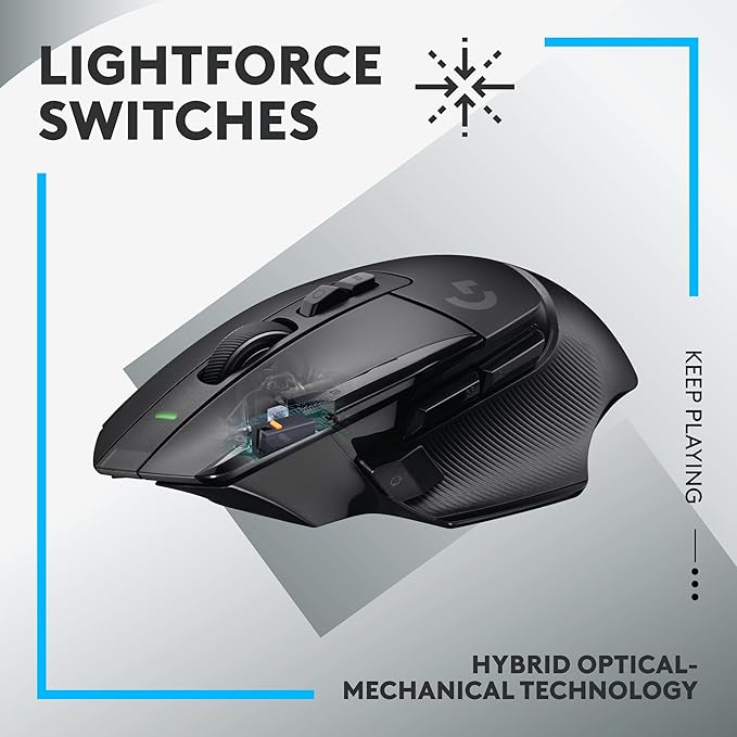 Logitech G502 X Lightspeed Wireless Gaming Mouse + 10th Anniversary Mousepad Bundle - Black