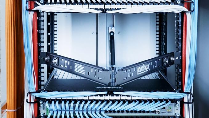 PATCHBOX Setup.exe 3 Installation Tool - Easy Mount for Patch Panels Servers Fits 19” Rails, Square and Threaded Holes - Computer Cabinet and Network Racks - Laptop, Device Workshelf, Holds 110 lbs