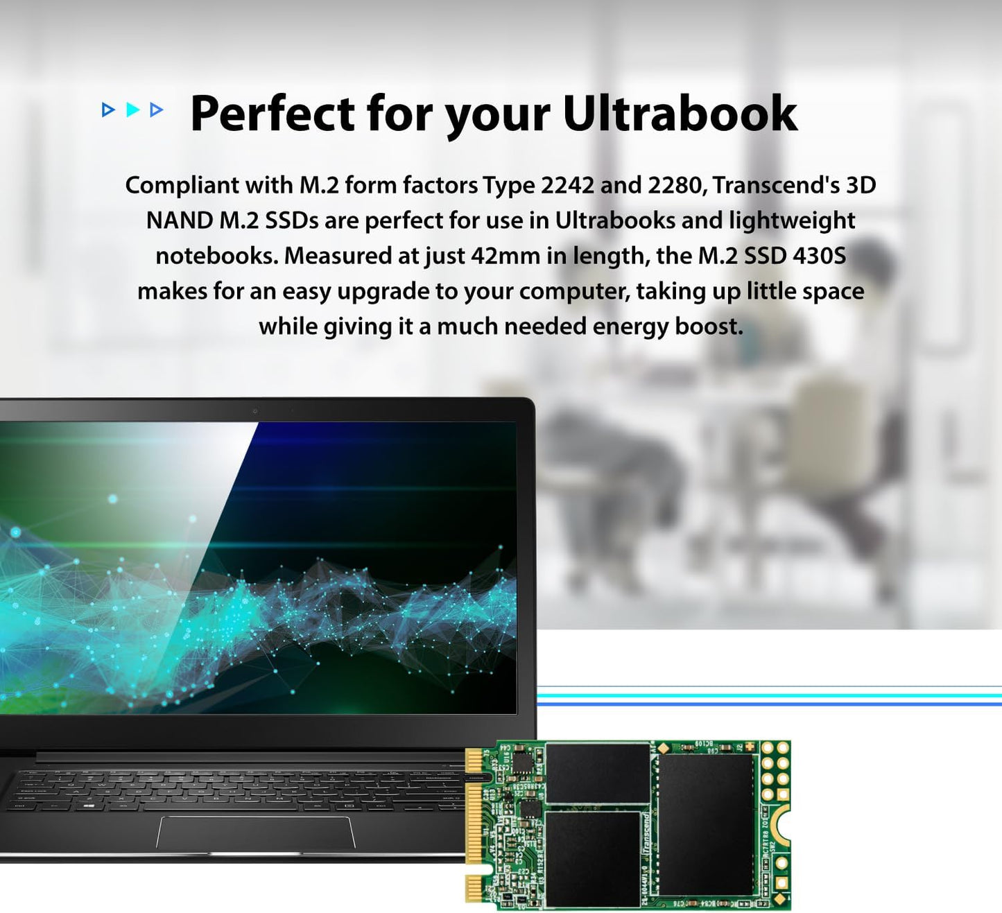 Transcend 128GB M.2 2242 SATA III SSD with Dram Cache, Up to 560MB/s, Compatible w/Ultrabook/Laptop/PC/Desktop, 3D TLC NAND Flash Internal Solid State Drive, LDPC Error Correction, SLC Cache, B+M Key