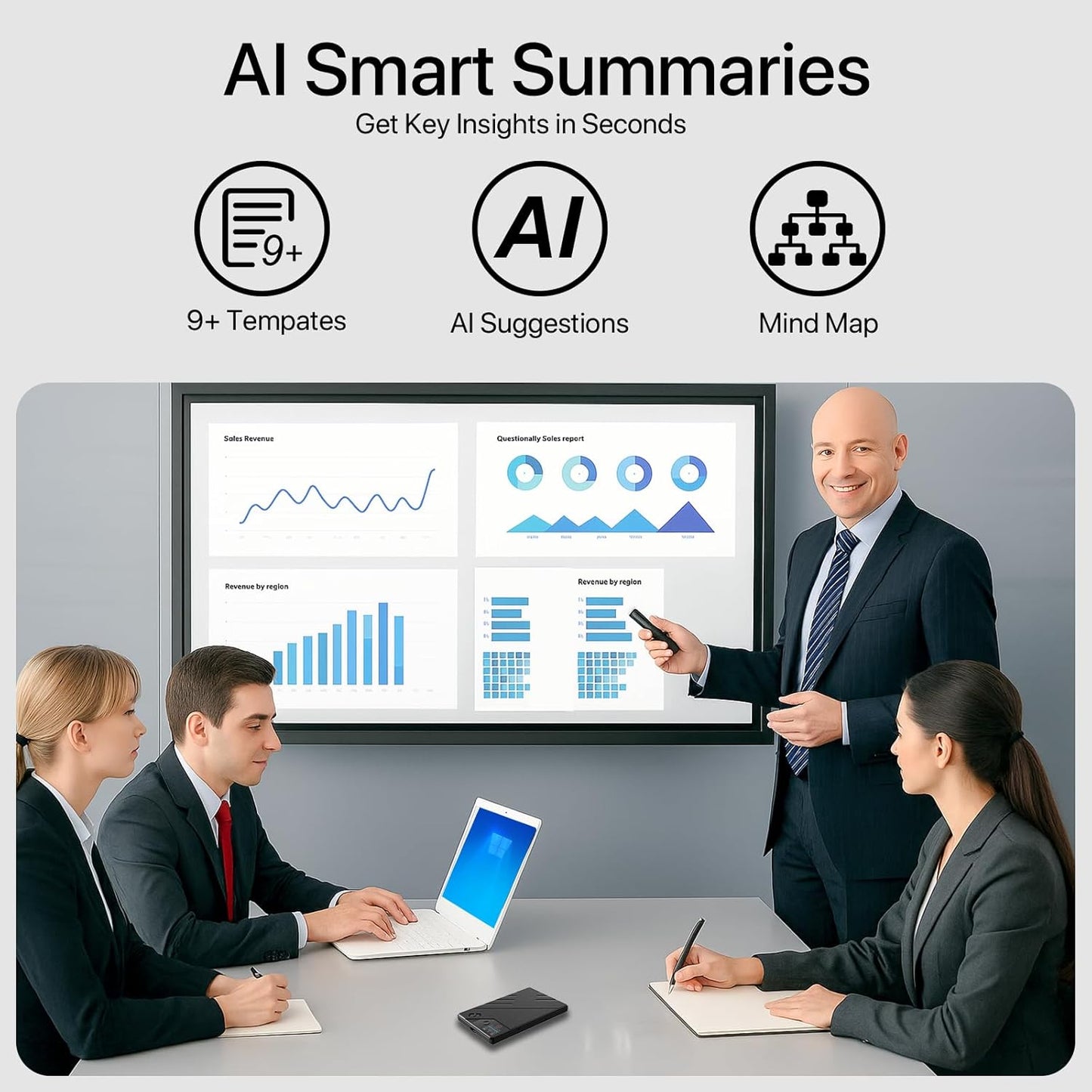 Ai Voice Recorder, Note Voice to Text Recorder W/Magnetic Case, App Control, Transcribe & Summarize with by Chatgpt, Support 112 Languages, 64GB Memory, Audio Recorder for Lectures, Meetings, Calls