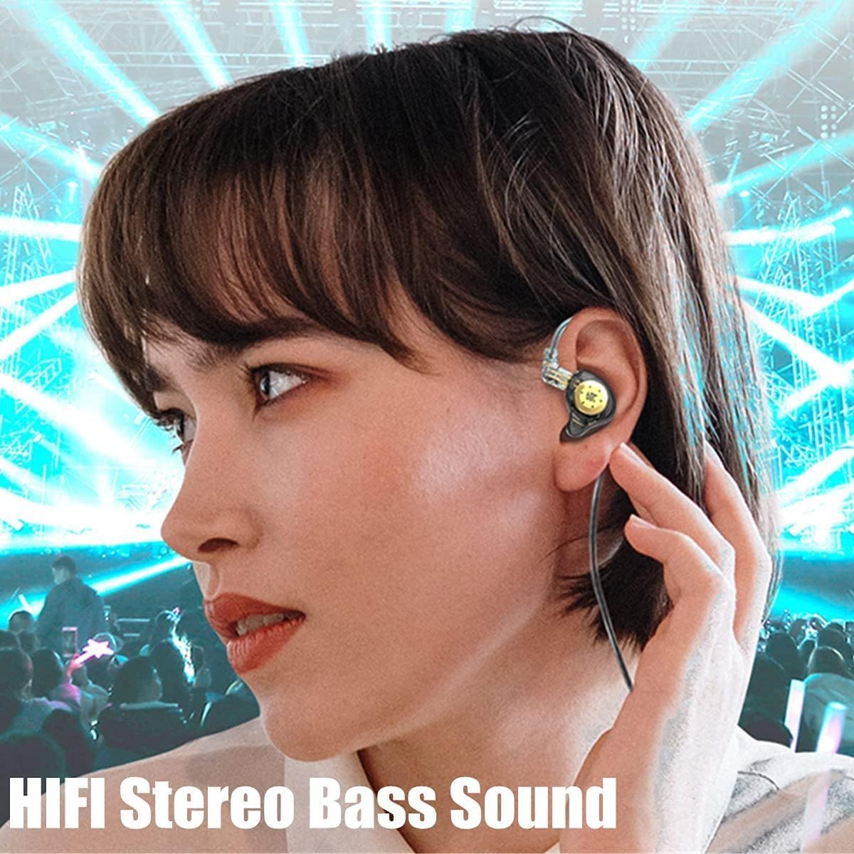 keephifi KZ EDX Pro in Ear Monitors KZ Headphones IEM Earphones with Dual DD HiFi Stereo Sound Earphones Wired Noise Cancelling Gaming Earbuds (Cyan, No Mic)