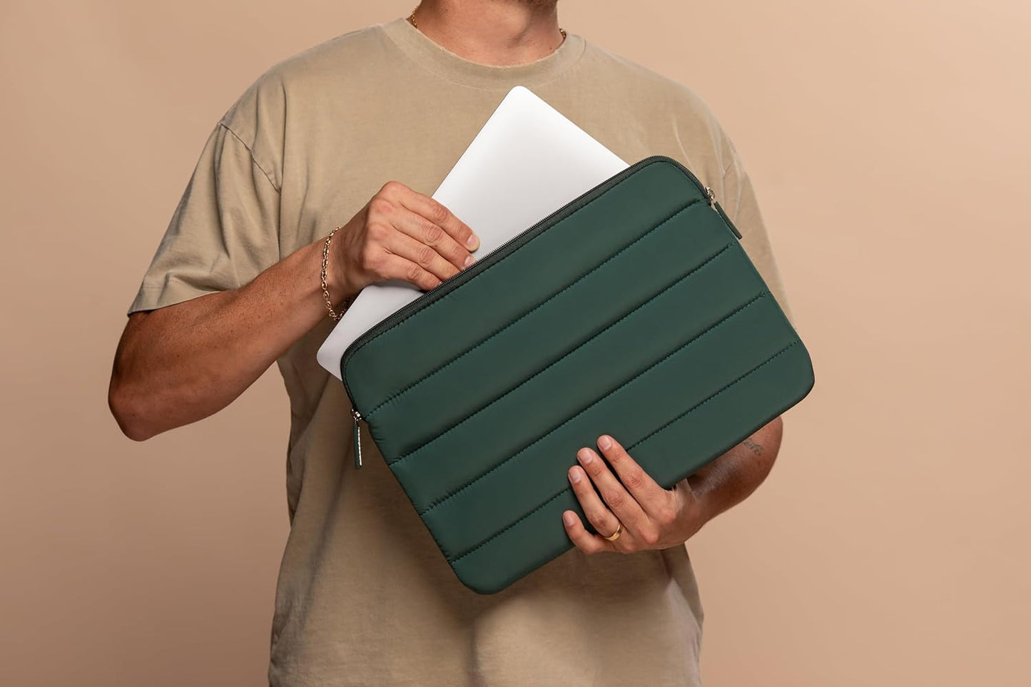 ANECDOTE Laptop Case 13-14 Inch – A Perfect Laptop Sleeve That is Compatible with MacBook Air/Pro and iPad Pro 12.9 – Fits in Your Bag, Padded and proective with an Aesthetic Design (Forest Green)